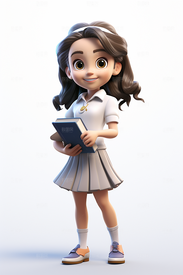 开学季学生人物形象立体模型