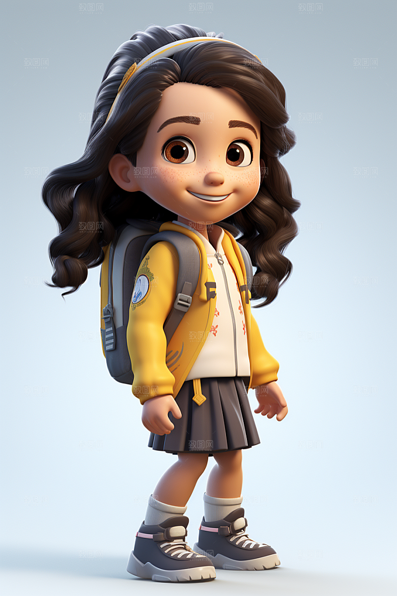开学季学生3D青春模型