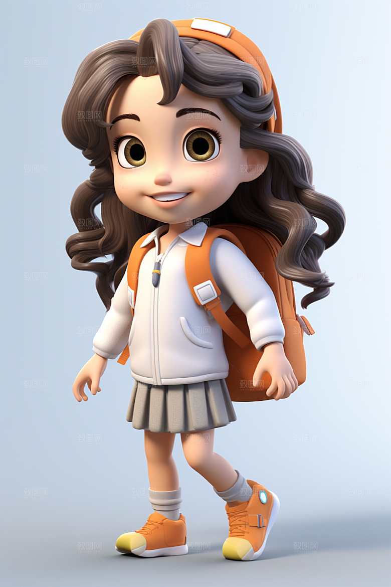 开学季学生3D阳光模型