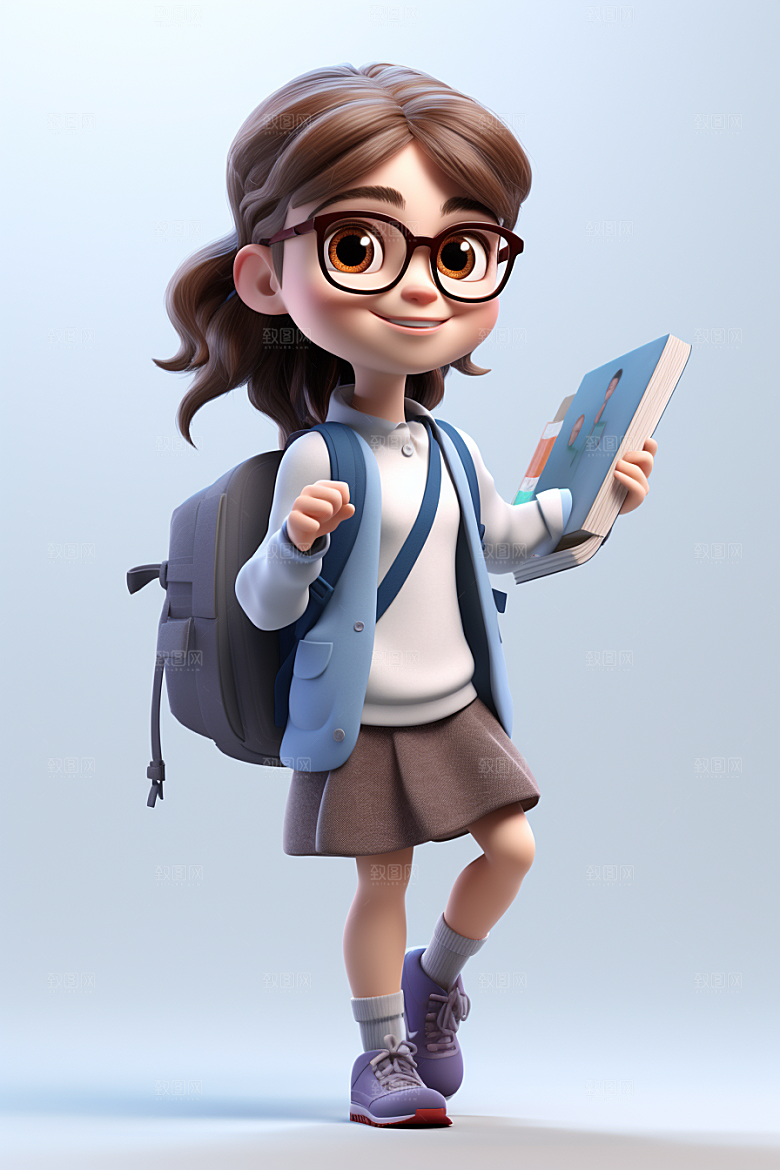 开学季学生立体人物形象模型