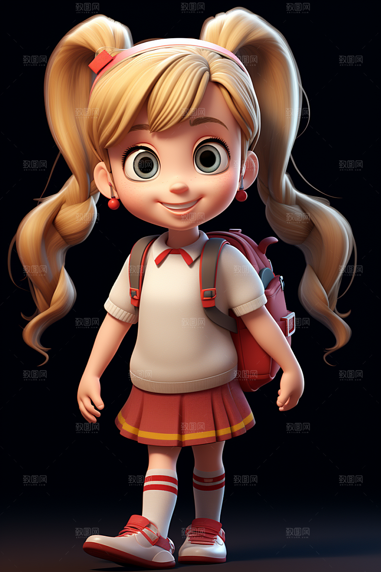 开学季学生人物IP青少年模型