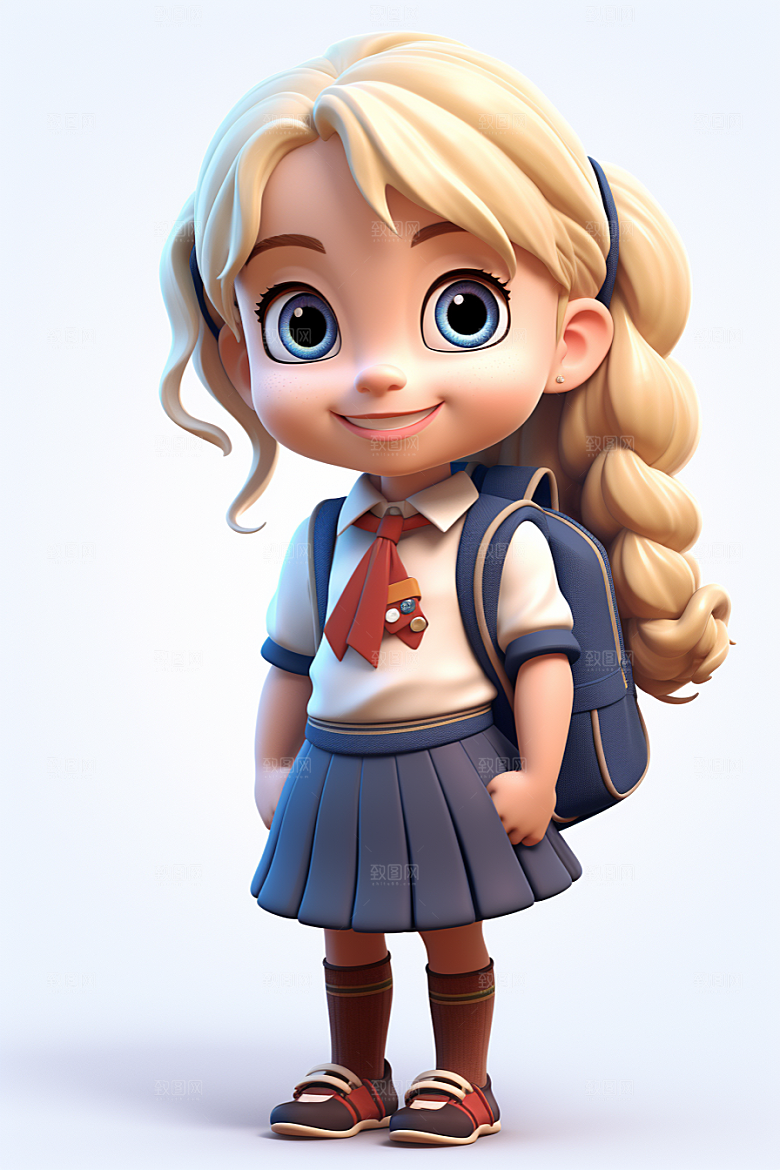 开学季学生青春青少年模型