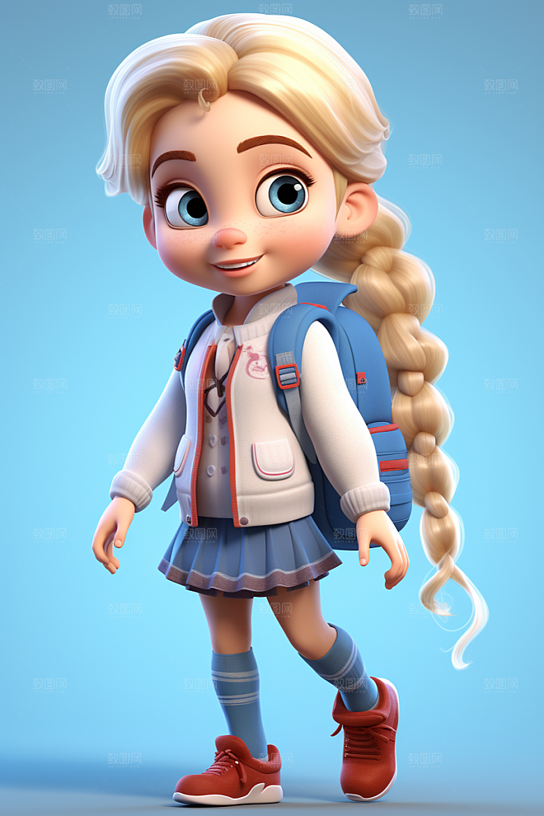 开学季学生青春青少年模型