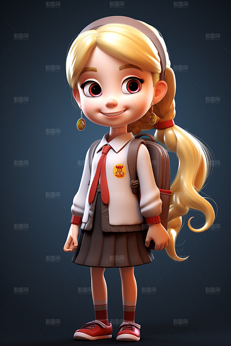 开学季学生青春3D模型