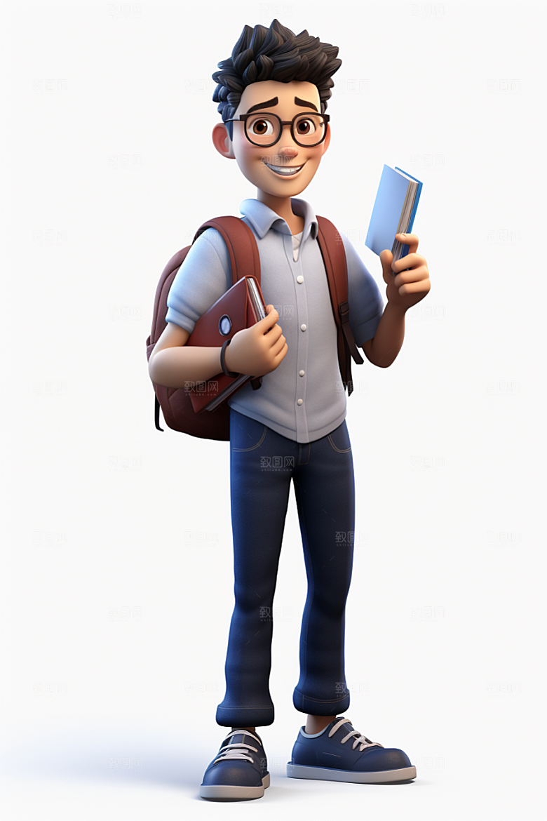 开学季学生人物IP青少年模型