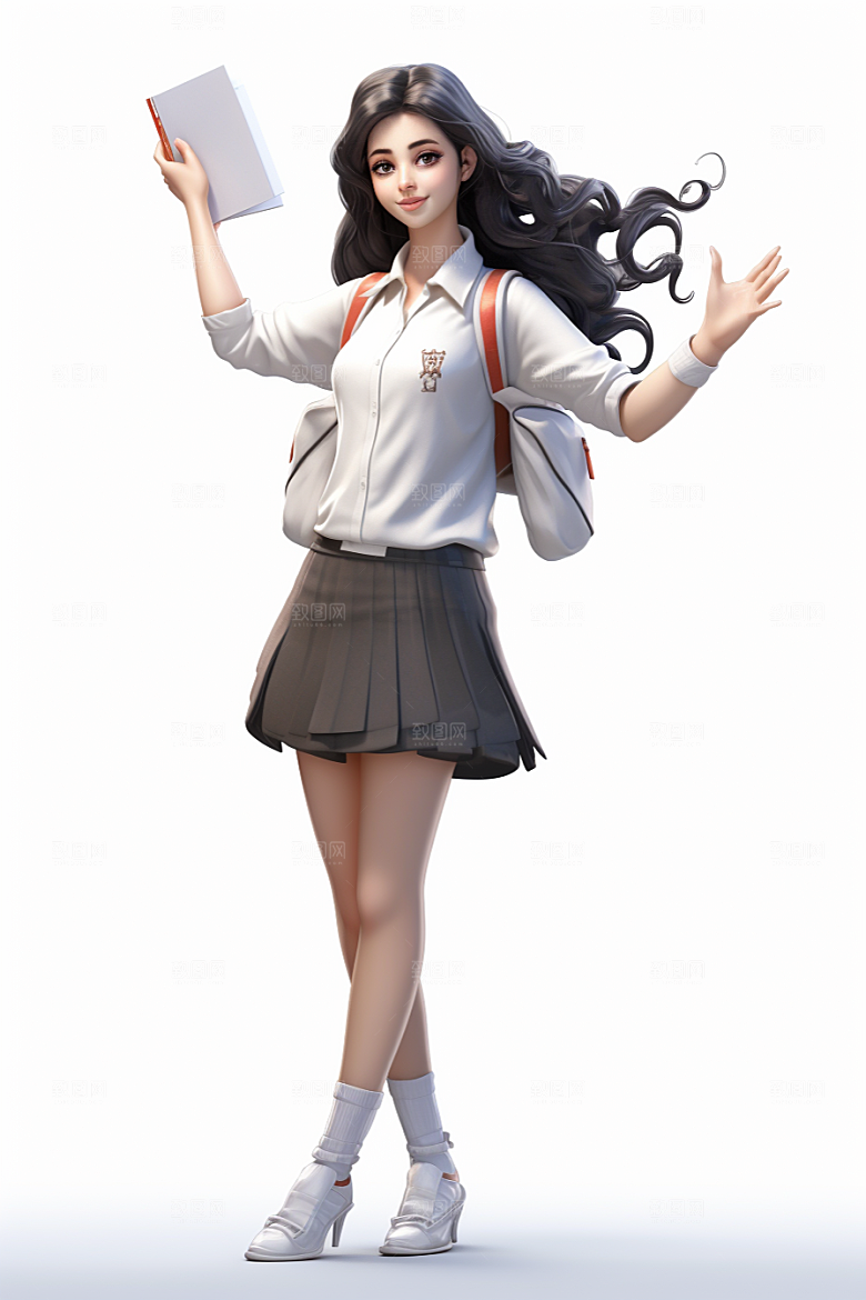 开学季学生阳光人物IP模型