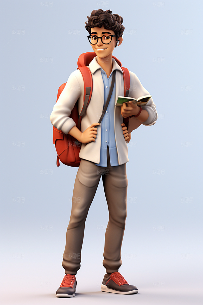 开学季学生3D青春模型
