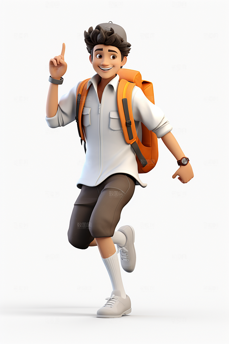 开学季学生阳光立体模型