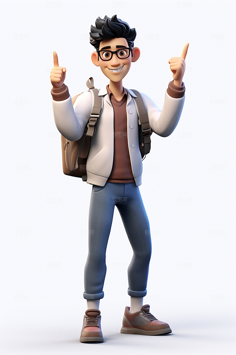 开学季学生3D阳光模型