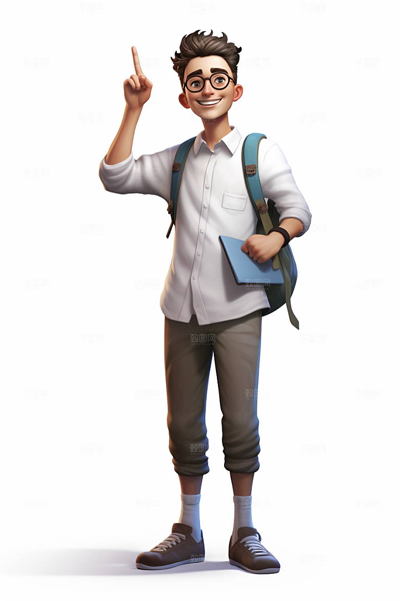 开学季学生青春人物IP模型
