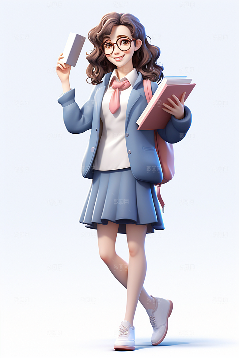 开学季学生青少年青春模型