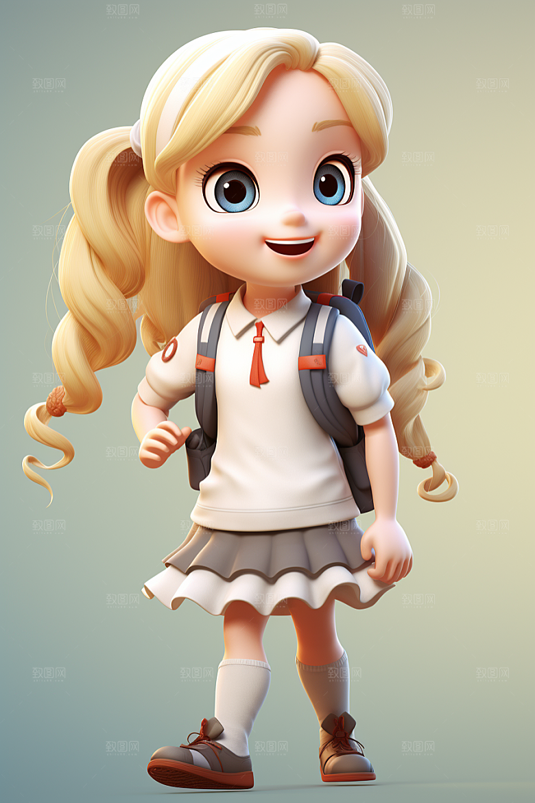 开学季学生可爱立体模型
