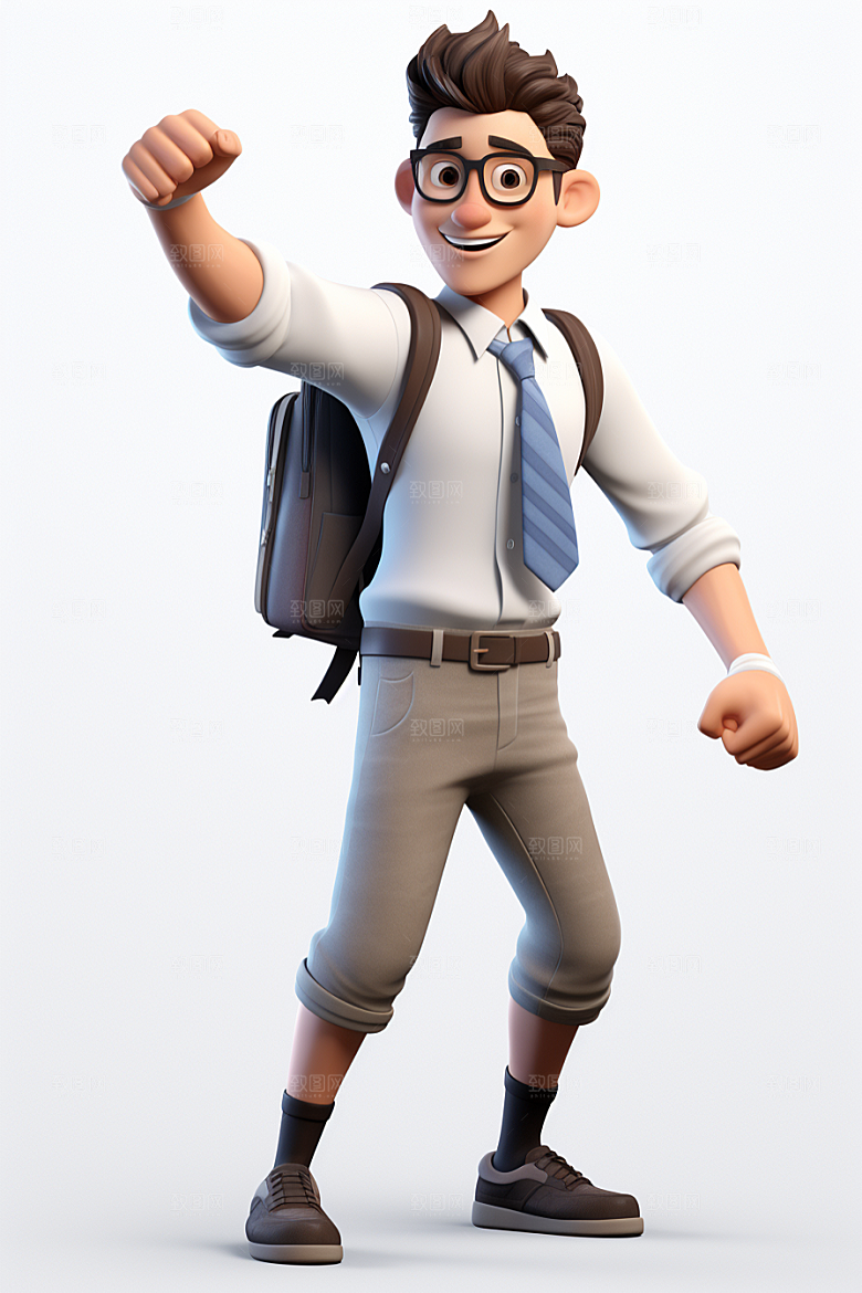 开学季学生3D人物形象模型