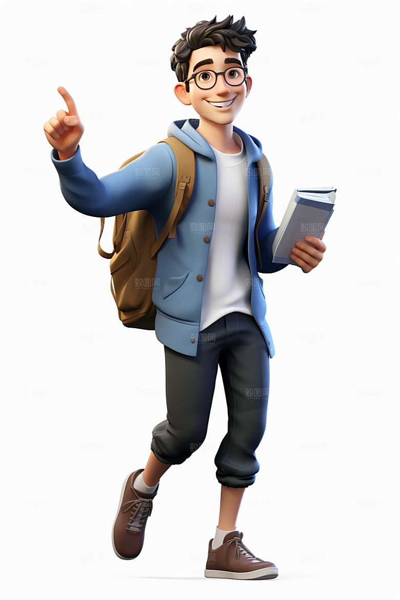 开学季学生可爱立体模型