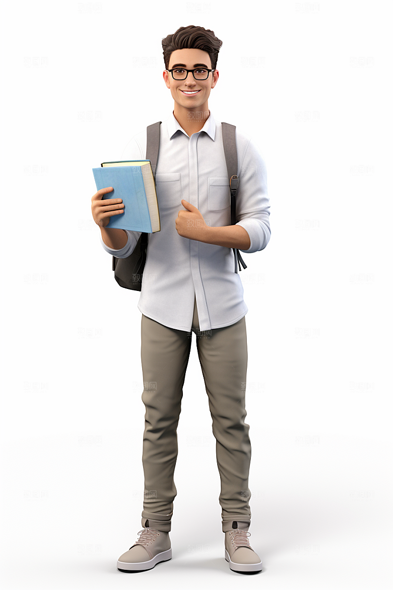 开学季学生人物IP人物形象模型