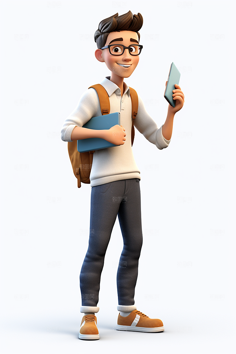 开学季学生阳光人物IP模型