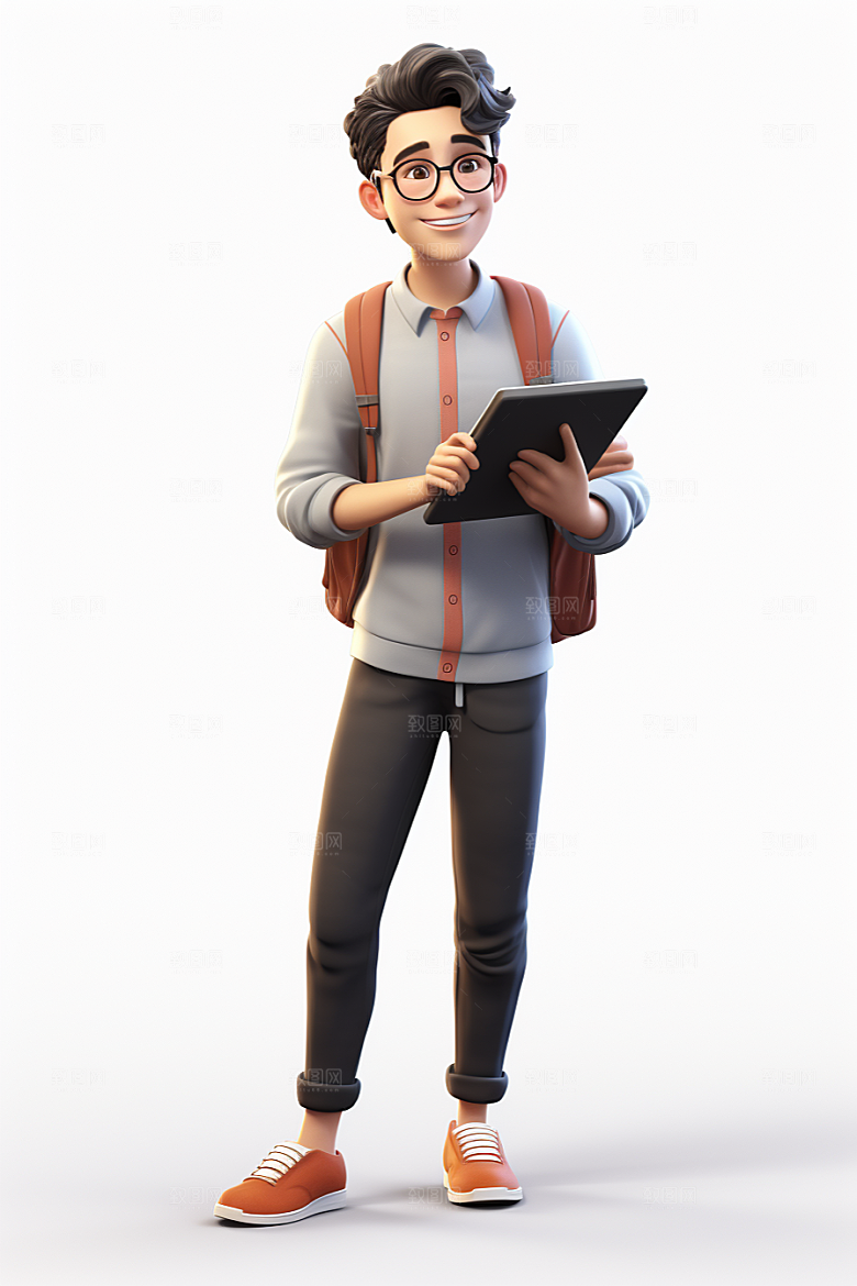 开学季学生3D可爱模型