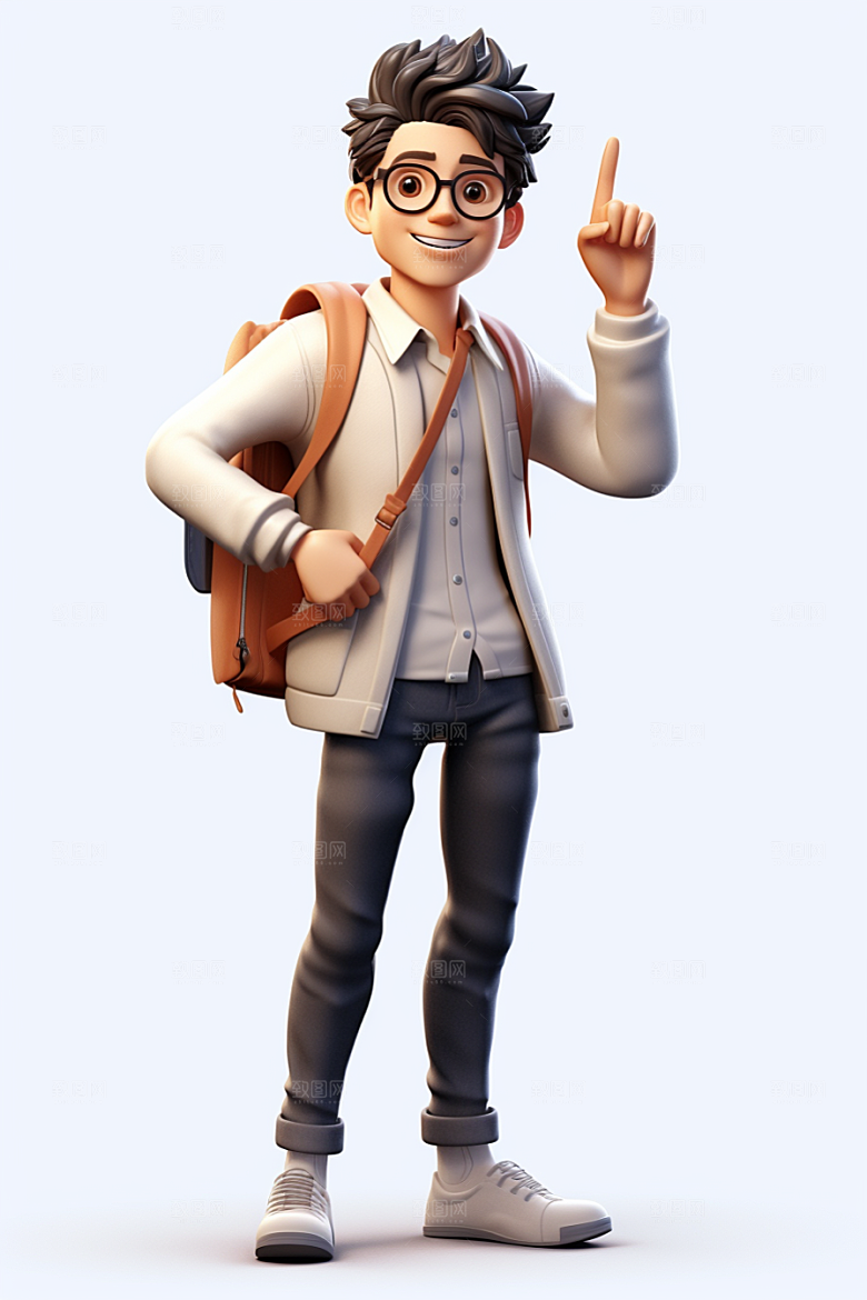 开学季学生青春人物IP模型
