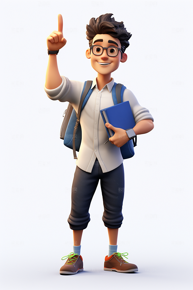 开学季学生立体3D模型