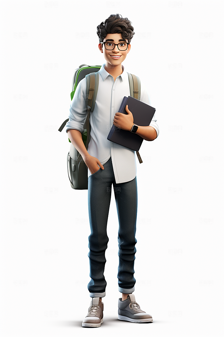 开学季学生3D青春模型