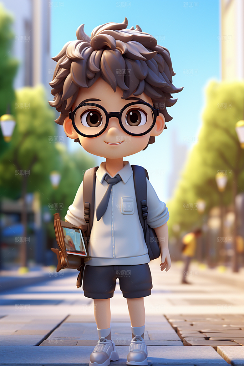 开学季学生青春阳光模型
