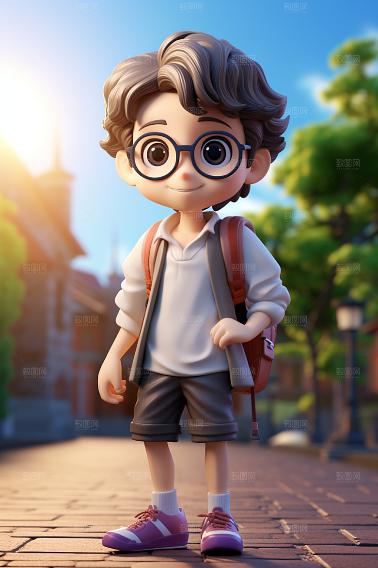 开学季学生青春立体模型
