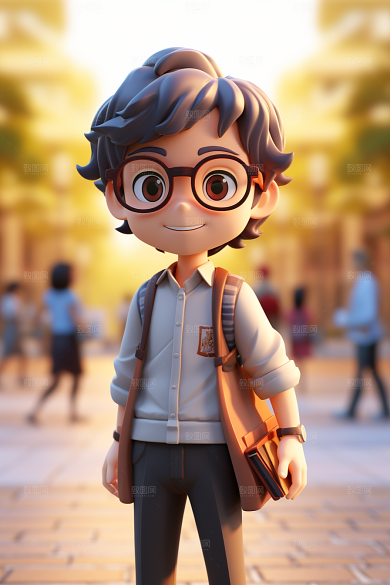 开学季学生青春阳光模型