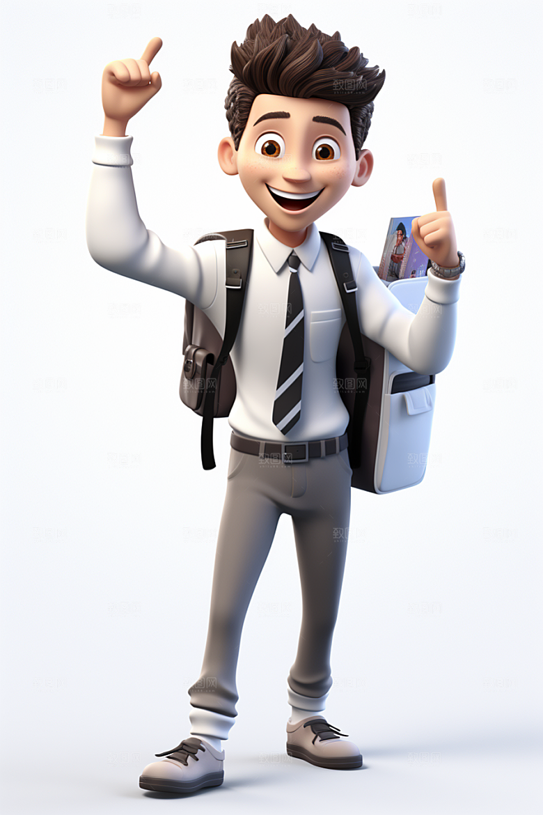开学季学生青少年青春模型