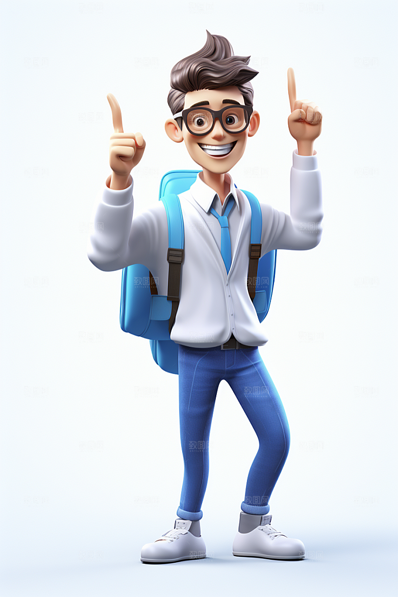 开学季学生阳光青少年模型