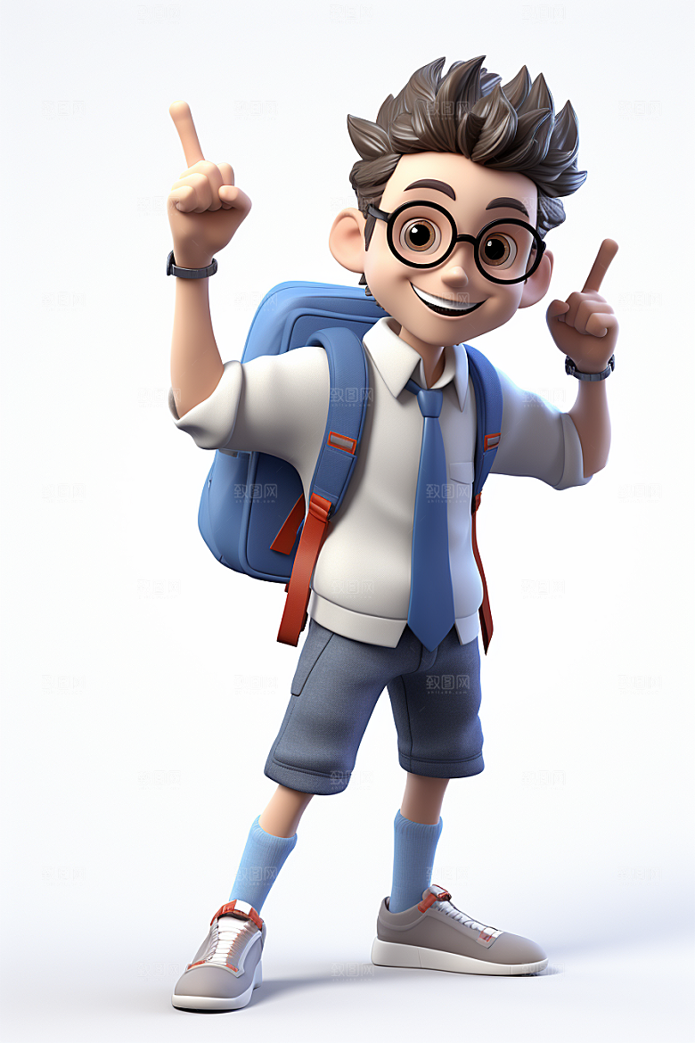 开学季学生青春青少年模型