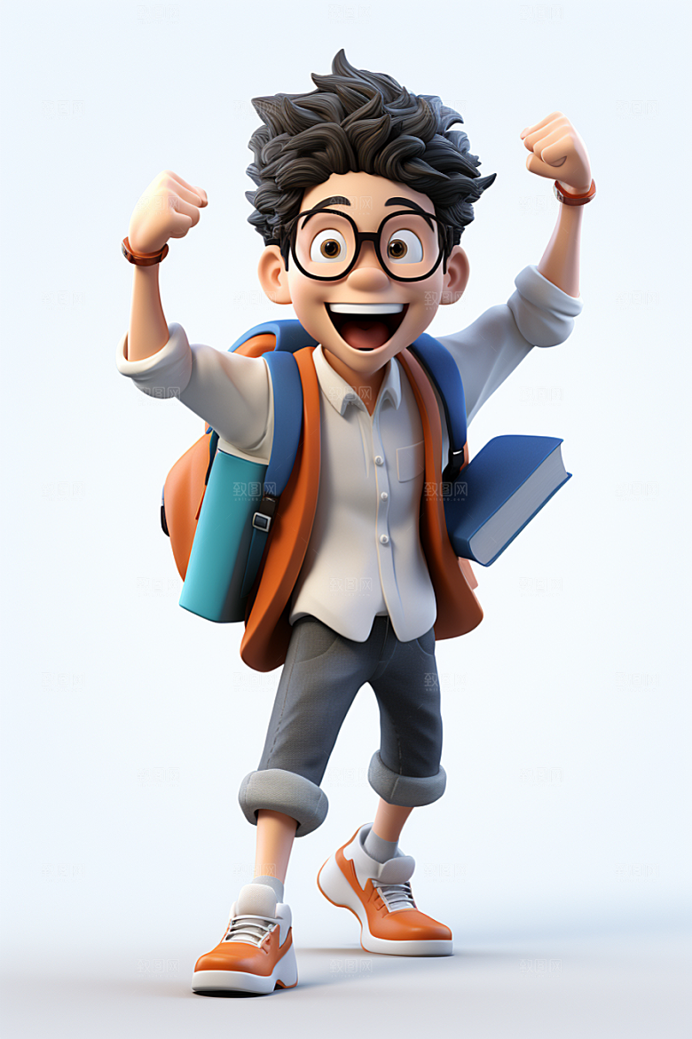 开学季学生可爱人物IP模型