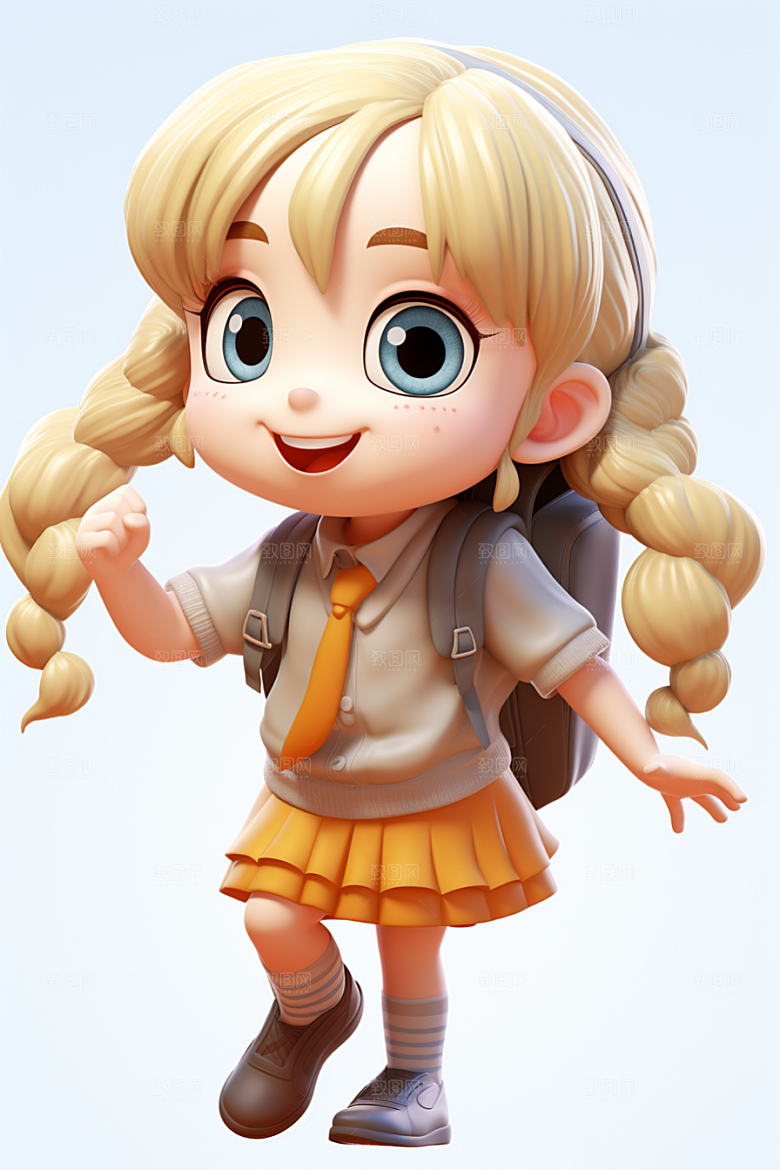 开学季学生阳光人物IP模型