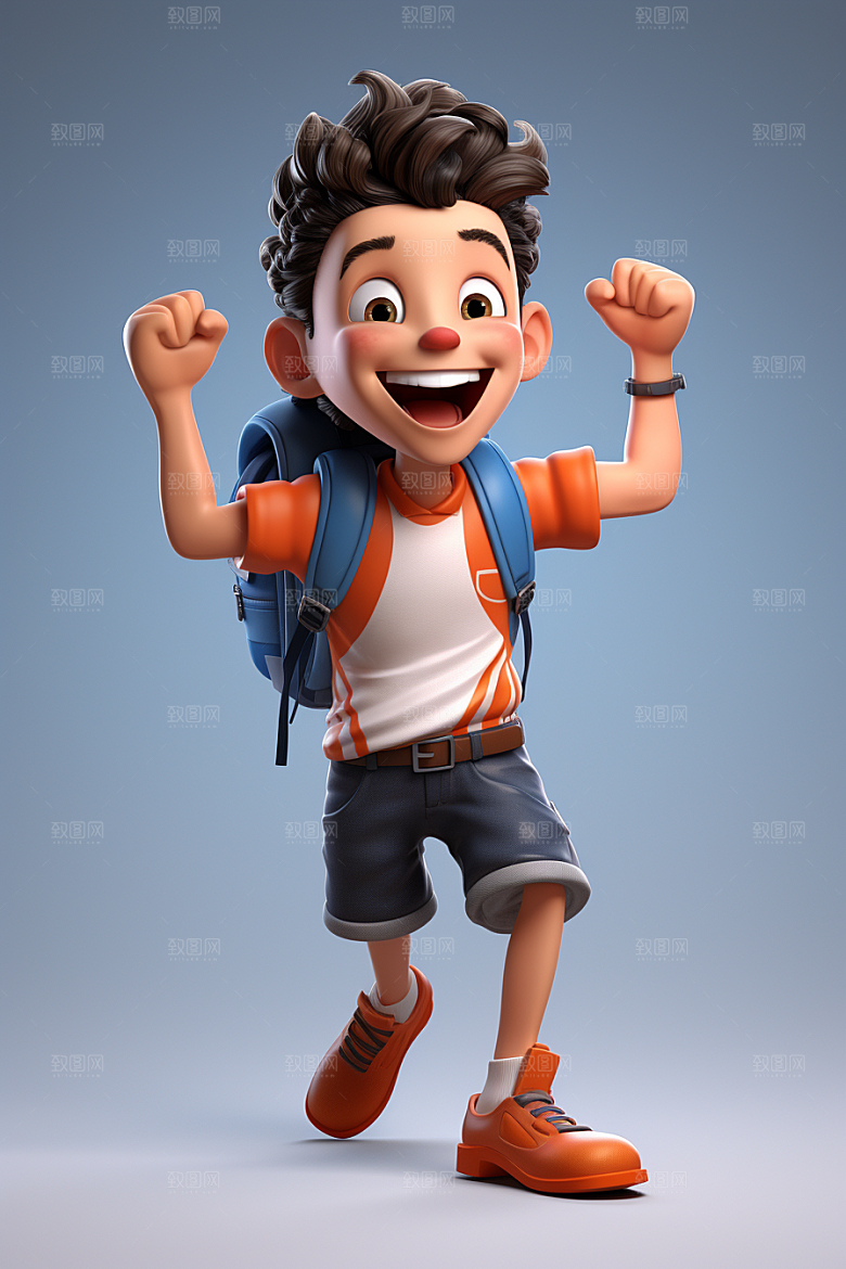 开学季学生青少年立体模型