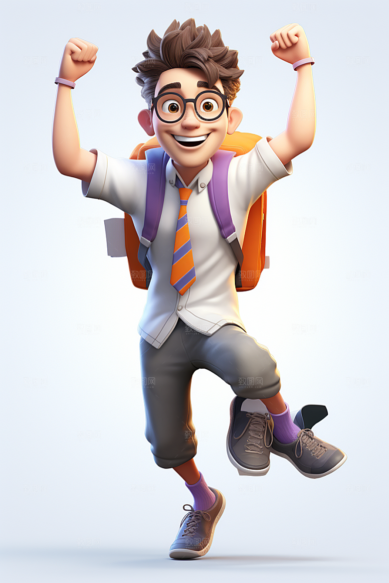 开学季学生可爱阳光模型