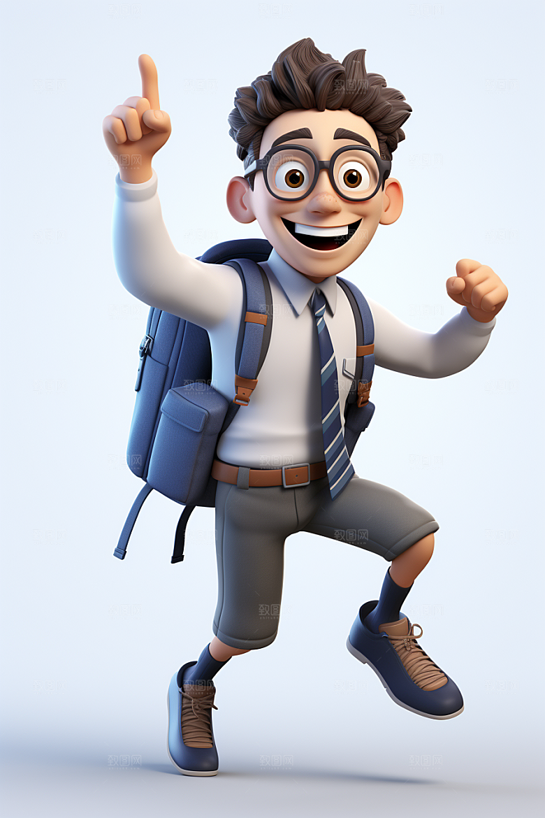开学季学生人物IP立体模型