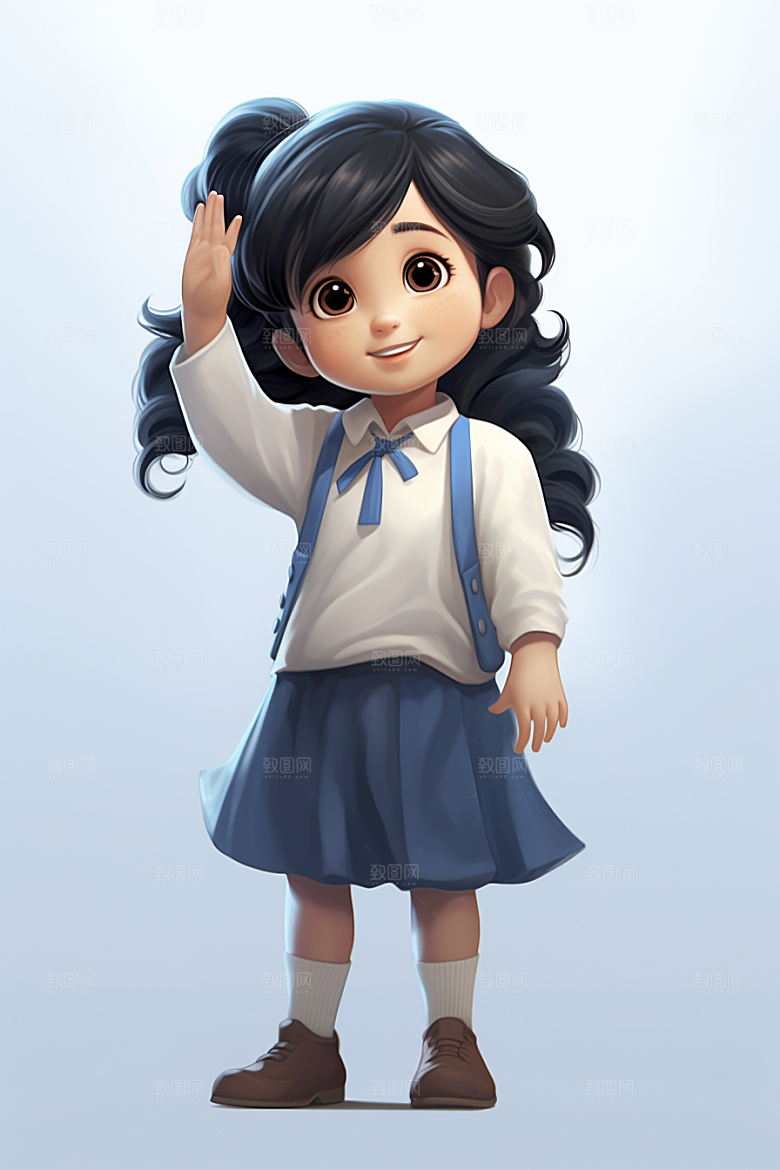 开学季学生人物形象阳光模型