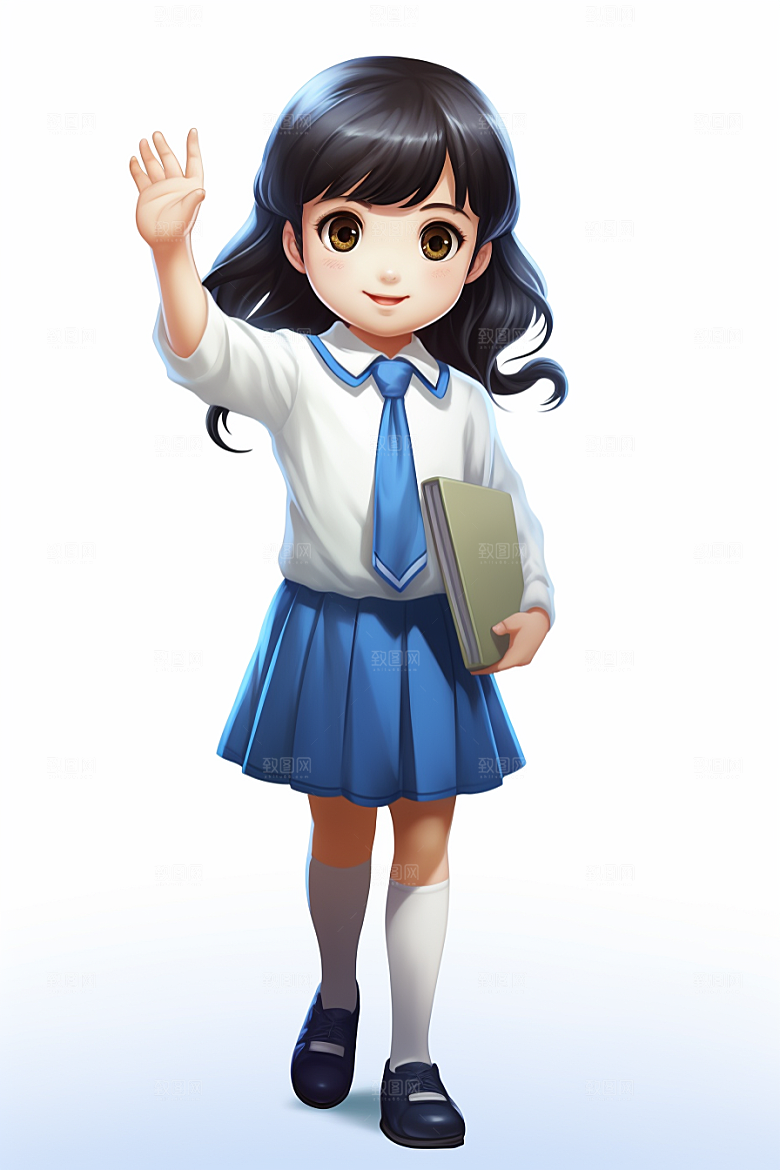 开学季学生立体青少年模型