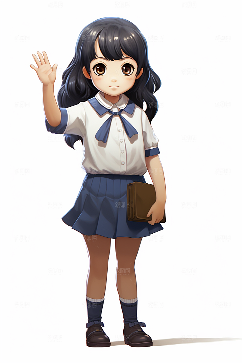 开学季学生人物形象青春模型