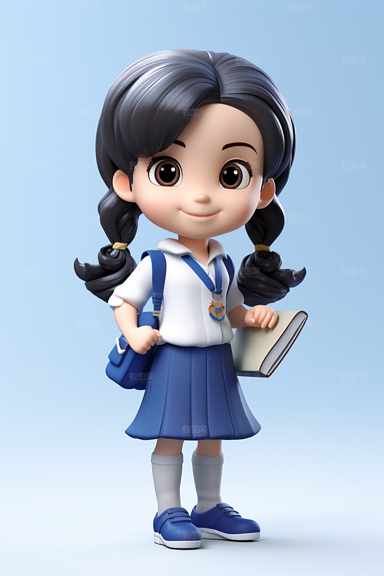 开学季学生青春可爱模型