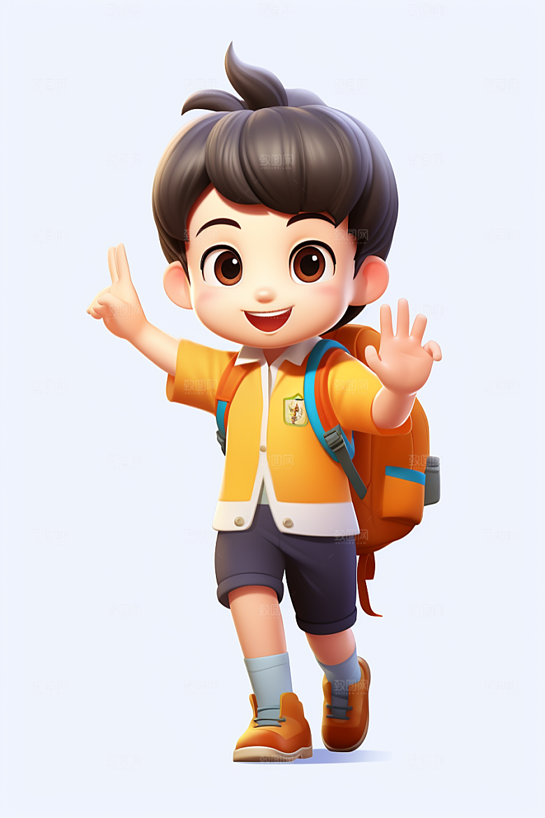 开学季学生青春人物IP模型