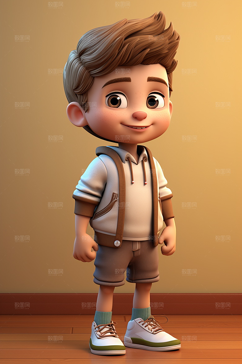 开学季学生阳光3D模型