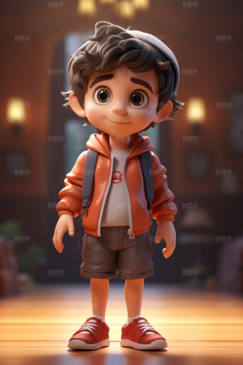 开学季学生阳光立体模型