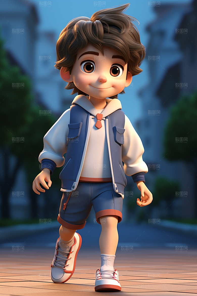 开学季学生3D青春模型