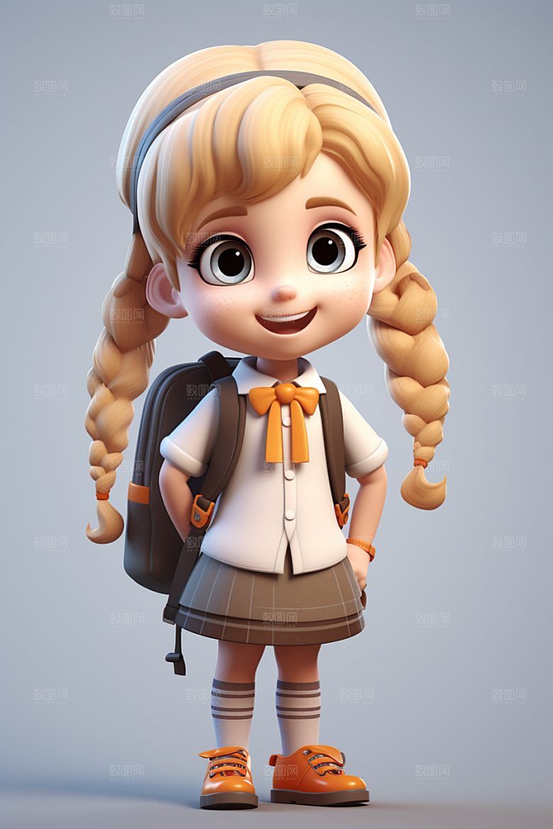 开学季学生阳光可爱模型