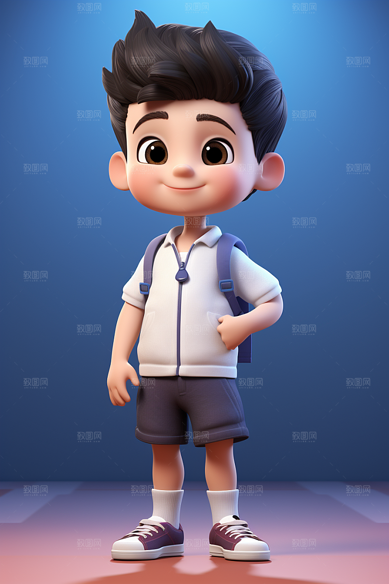 开学季学生立体3D模型