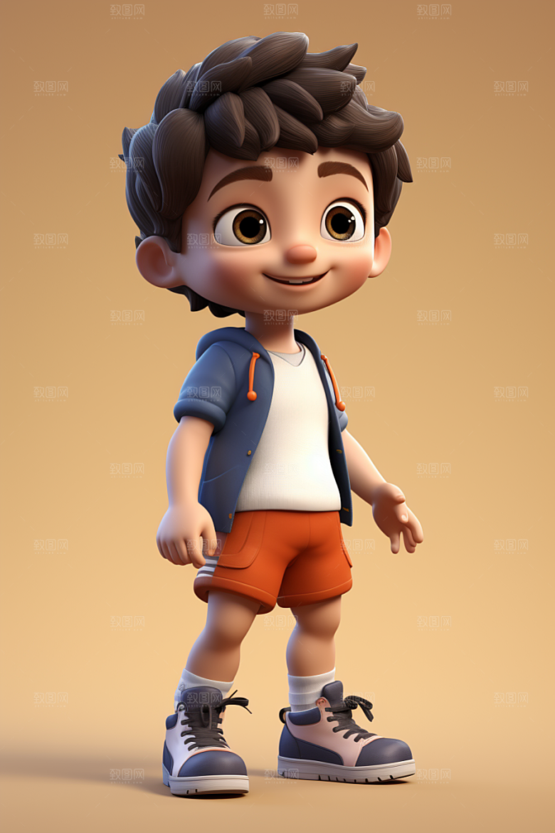 开学季学生立体青少年模型