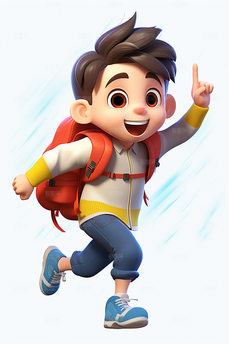 开学季学生人物IP人物形象模型