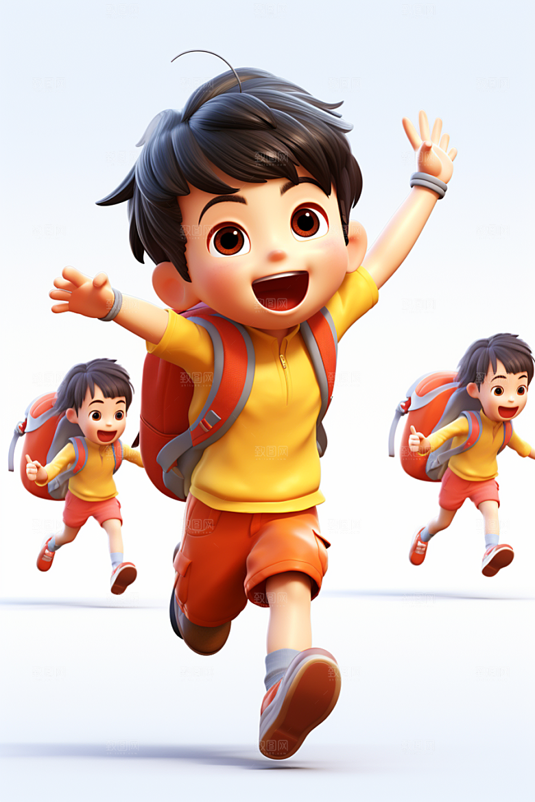 开学季学生可爱立体模型