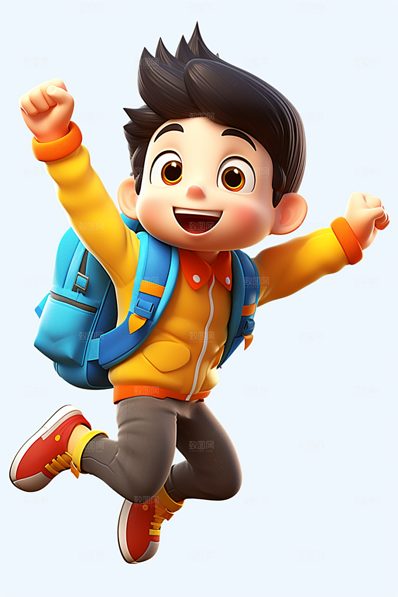 开学季学生3D阳光模型
