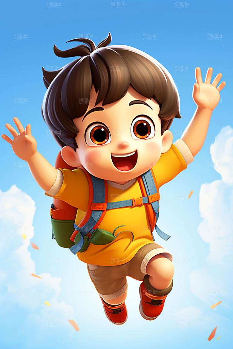 开学季学生阳光青春模型